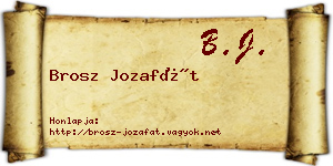Brosz Jozafát névjegykártya